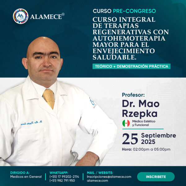 Curso Integral de Terapias Regenerativas con Autohemoterapia Mayor para el Envejecimiento Saludable.